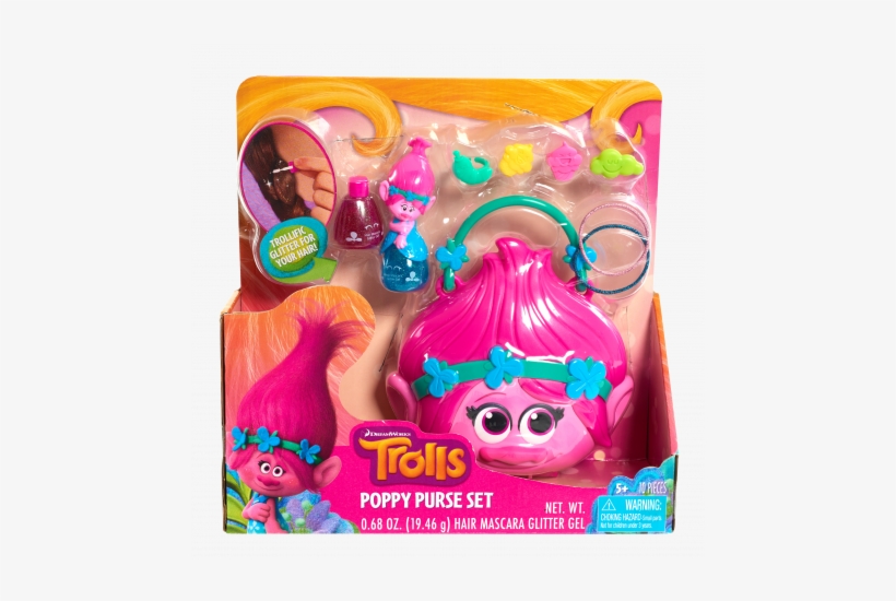 Trolls Poppy Purse - Just Play Trolls Cosmetic Purse Playset, transparent png download