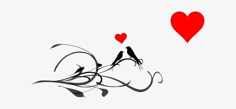 Love Birds In Tree Clipart Clipart Love - Black Love Birds Clip Art, transparent png download