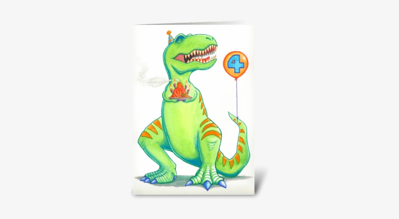 T-rex Birthday Greeting Card - Birthday, transparent png download