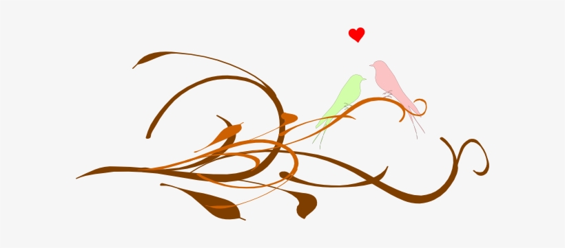 Love Birds On A Branch Clip Art - Love Birds Clipart, transparent png download