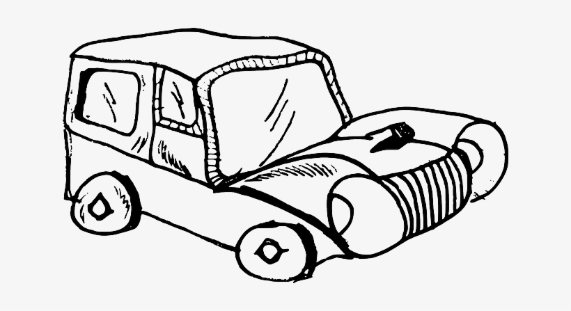 Old, Black, Flat, Icon, Drive, Car, White, Cartoon - Black And White Cartoon Car, transparent png download