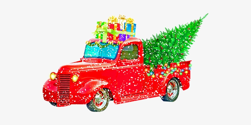 Christmas Pick Up Truck, Christmas Tree - Christmas Day, transparent png download