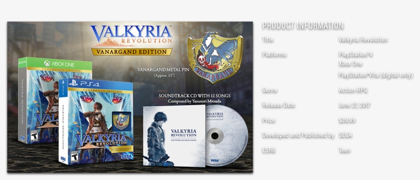 Sega, The Sega Logo And Valkyria Revolution Are Either - Valkyria Revolution Limited Edition, transparent png download