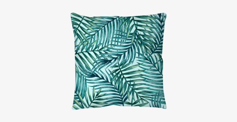 Watercolor Tropical Palm Leaves Seamless Pattern - Palm Leaves Pattern, transparent png download
