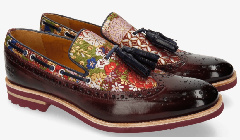 Loafers Eddy 16 Textile Glory Burgundy Palm, transparent png download