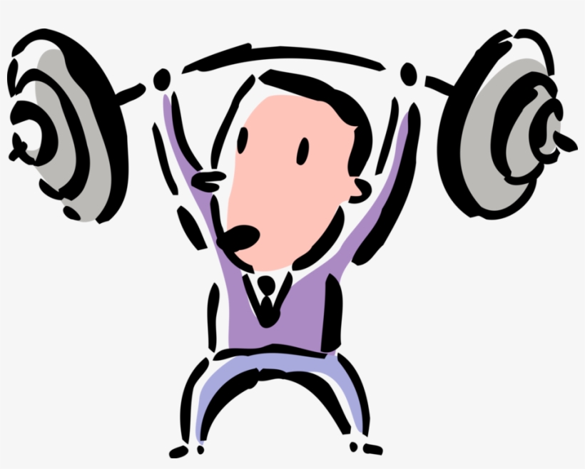 Vector Illustration Of Strongman Businessman Weightlifter, transparent png download