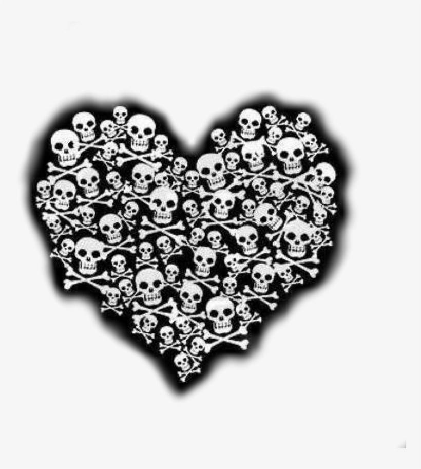 Skull Heart Blackandwhite Horror Terror Gotic, transparent png download