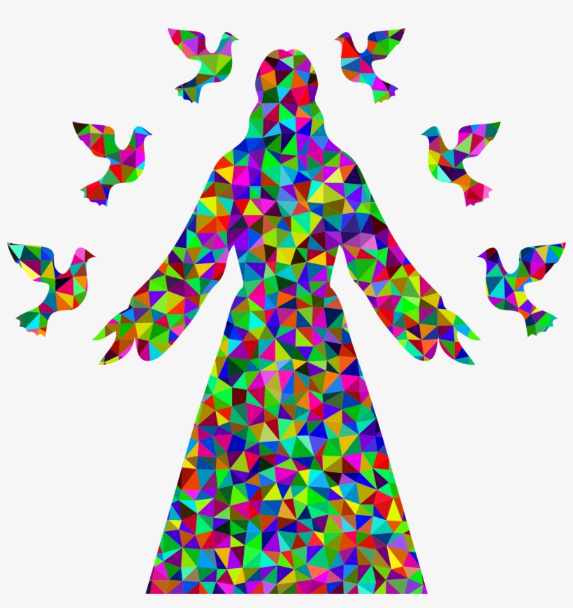 This Free Icons Png Design Of Prismatic Low Poly Jesus, transparent png download