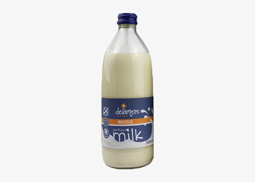 Sterilised Whole Milk 500ml Glass Bottle - Glass Bottle, transparent png download