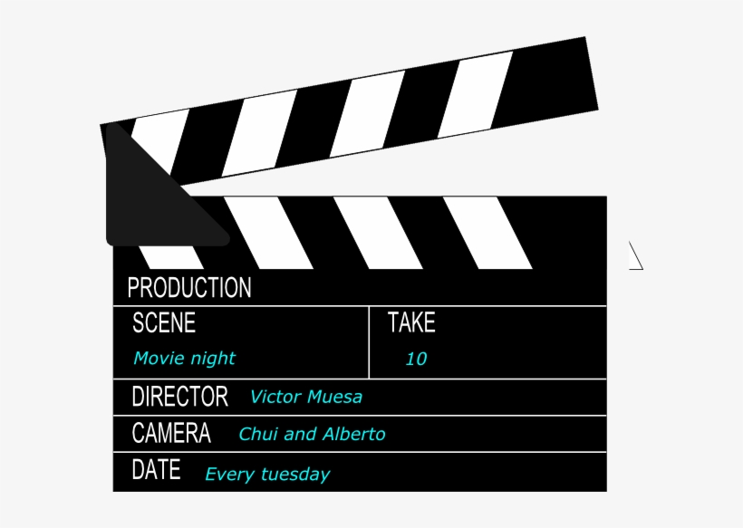 Night At The Movies Clip Art - Director' Clap Board Tile Coaster, transparent png download