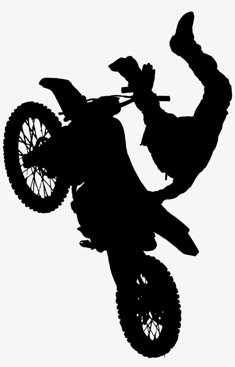 Motocross Stunt Silhouette Picture Library Stock - Stunt Png, transparent png download