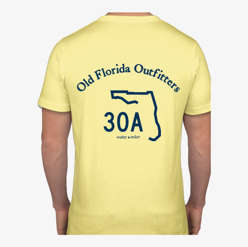 Ofo Short Sleeve Pocket 30a Logo T-shirt In Butter/navy - 30a Florida Coast Rectangle Magnet, transparent png download