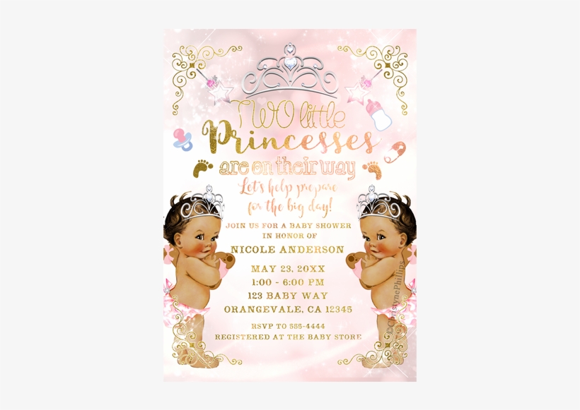 Princess Vintage Baby Girls Twins Pink Baby Shower - Png Vintage Baby Princess, transparent png download