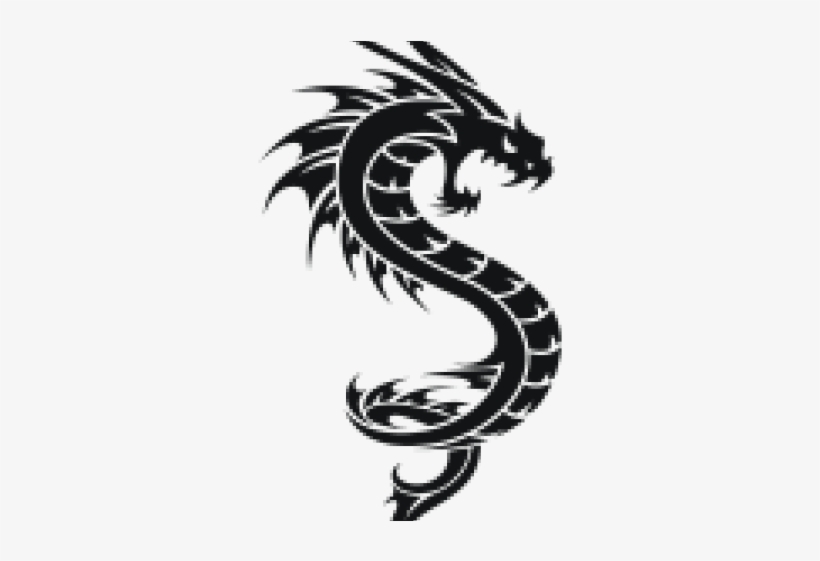 Black And White Dragon Tattoo, transparent png download