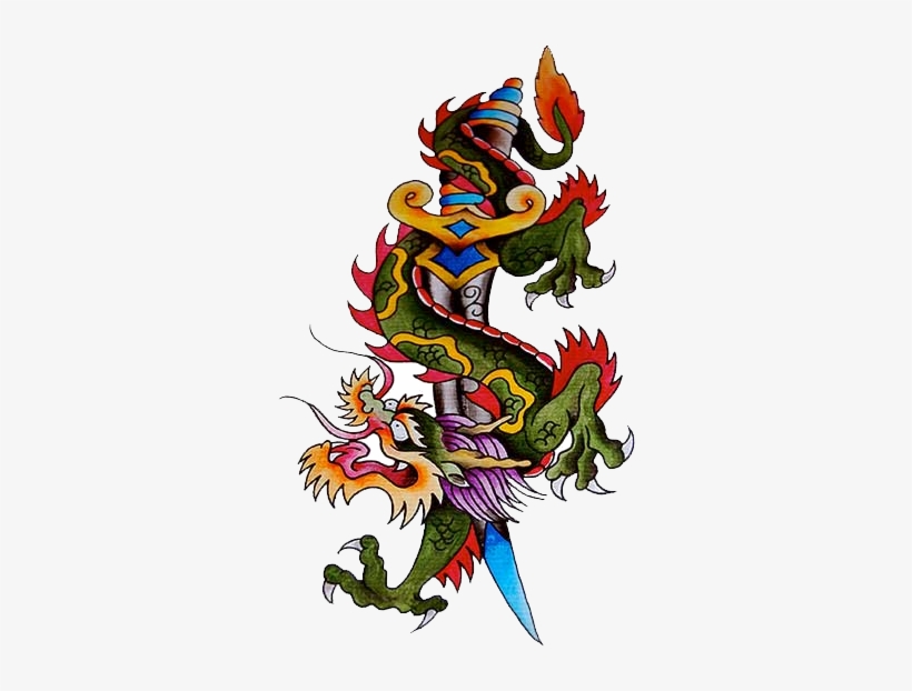 Address Dragon Dagger Tattoo PNG Image Transparent PNG Free