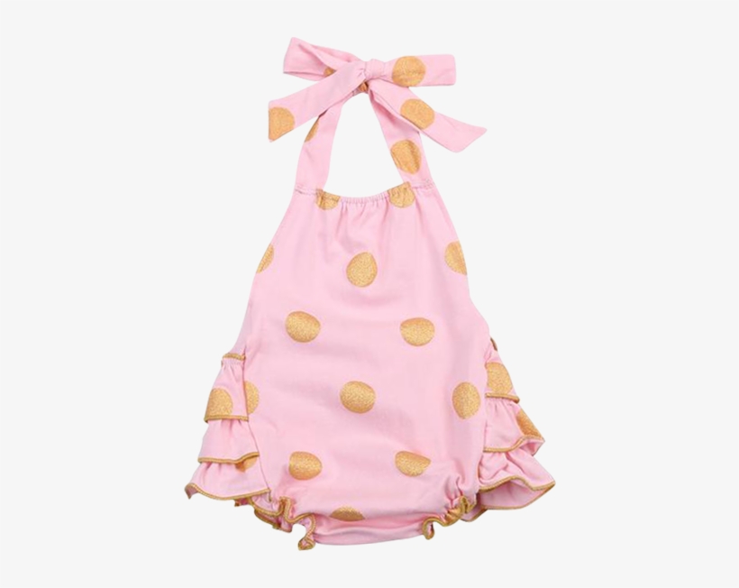 Emmalyn Gold Dot Romper - Romper Suit, transparent png download