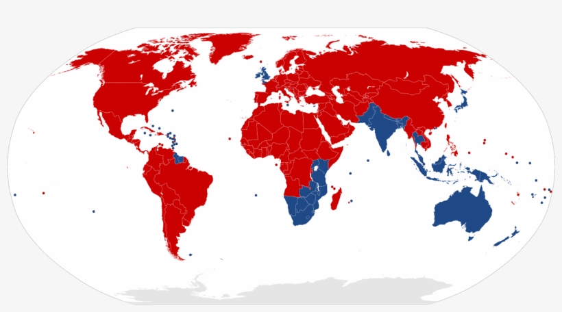 This Map Shows Which Countries Drive On The Wrong Side - El Dorado Sim Cards, transparent png download
