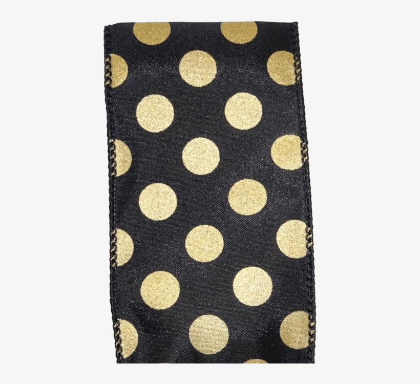 #40 Wired Spirit Dot Ribbon Black/gold 10 Yd - Polka Dot, transparent png download