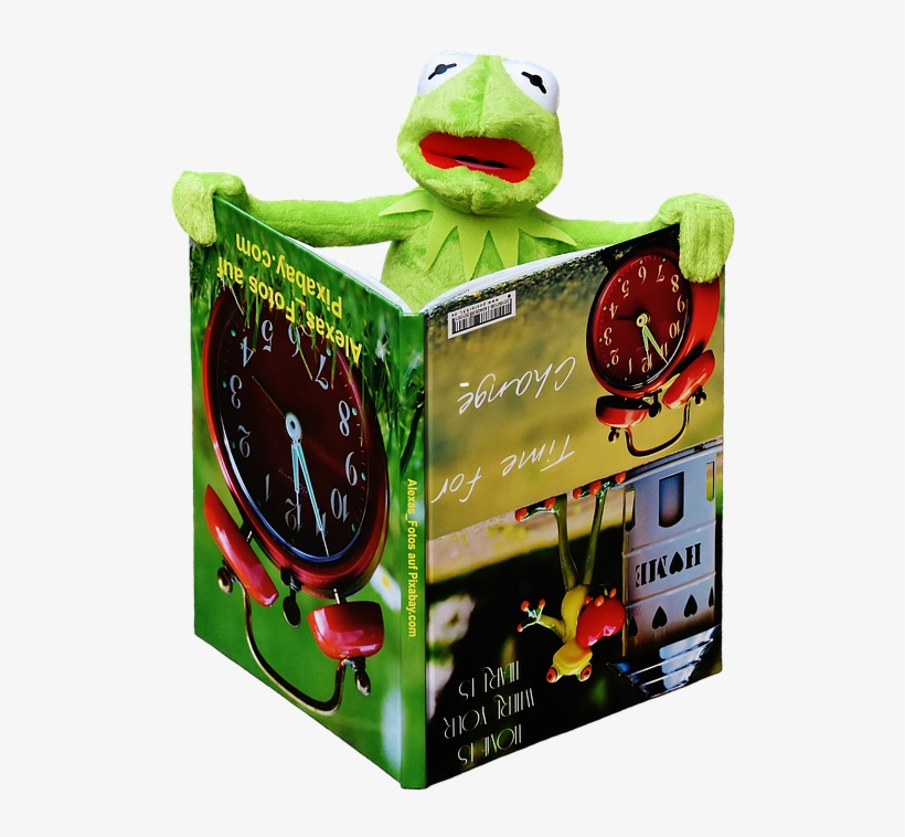 Peel N Stick Poster Of Figure Sit Book Frog To Watch - Kermit, transparent png download
