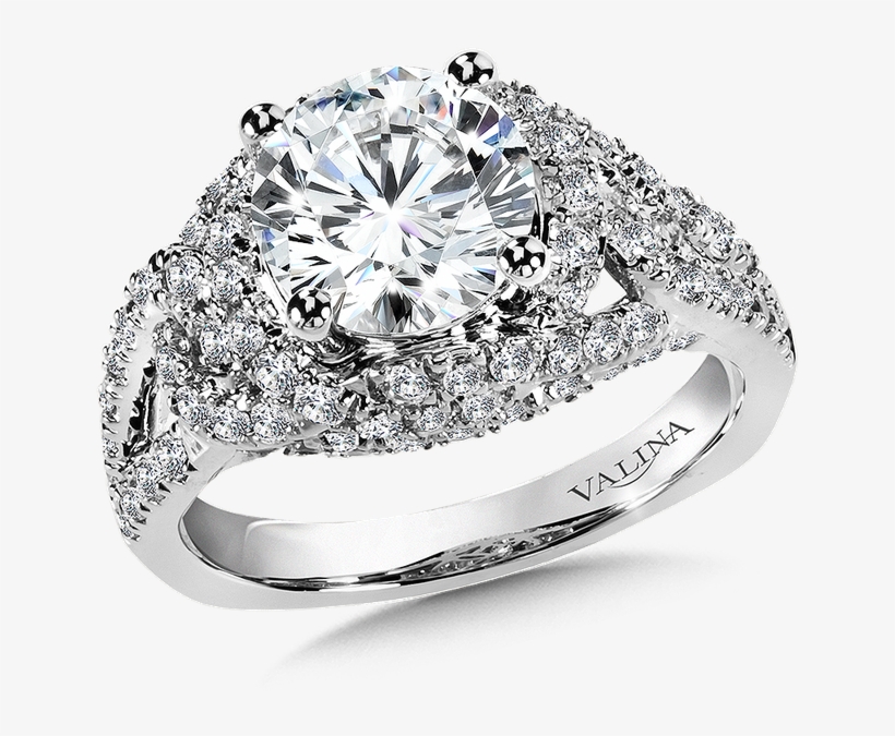 Valina Diamond Engagement Ring Mounting With Side Stones, transparent png download
