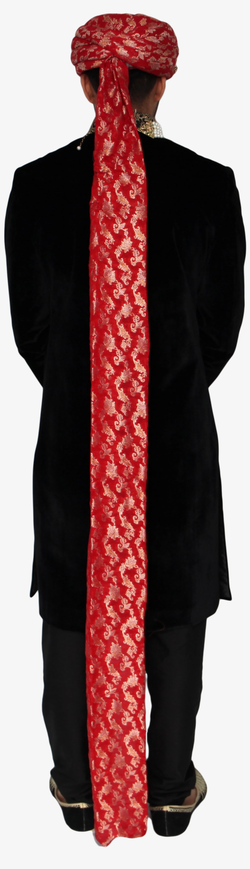 Red And Gold Brocade Turban Hat With Vine Broach, transparent png download