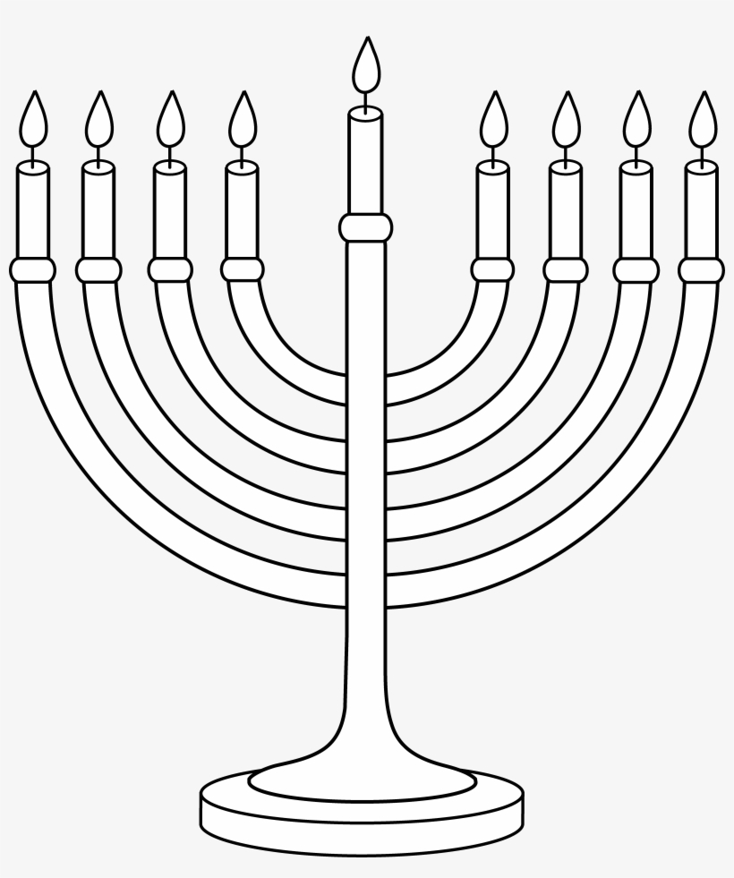 Clipart - Hanukkah Black And White, transparent png download