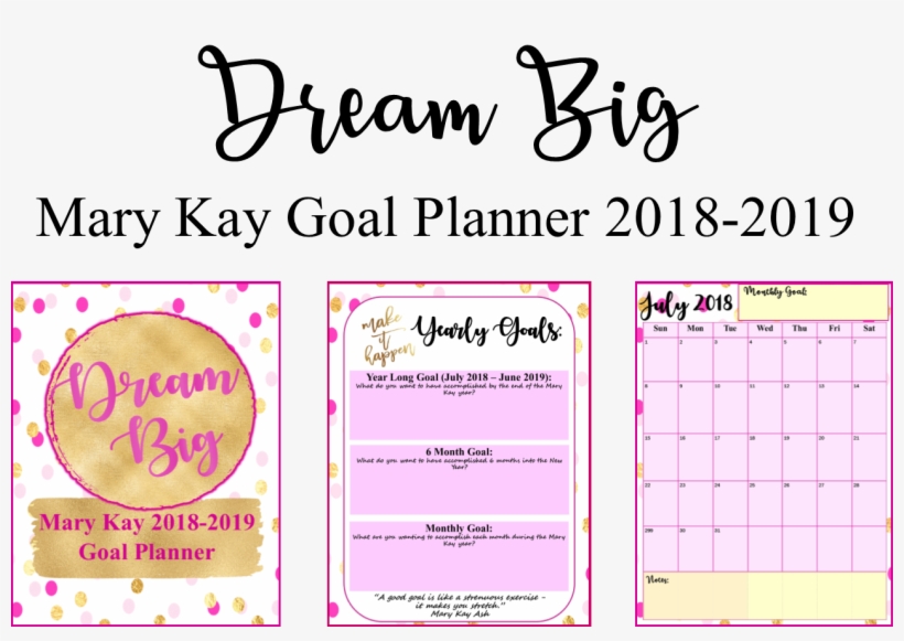 **freebie** Editable Mary Kay “dream Big“ Planner For - Calligraphy, transparent png download