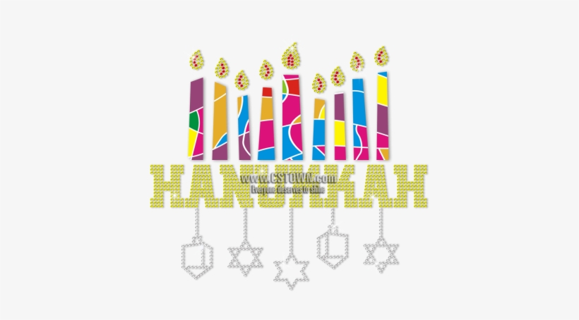 Light A Menorah In Hanukkah Traditional Custom Rhinestone - Hanukkah, transparent png download