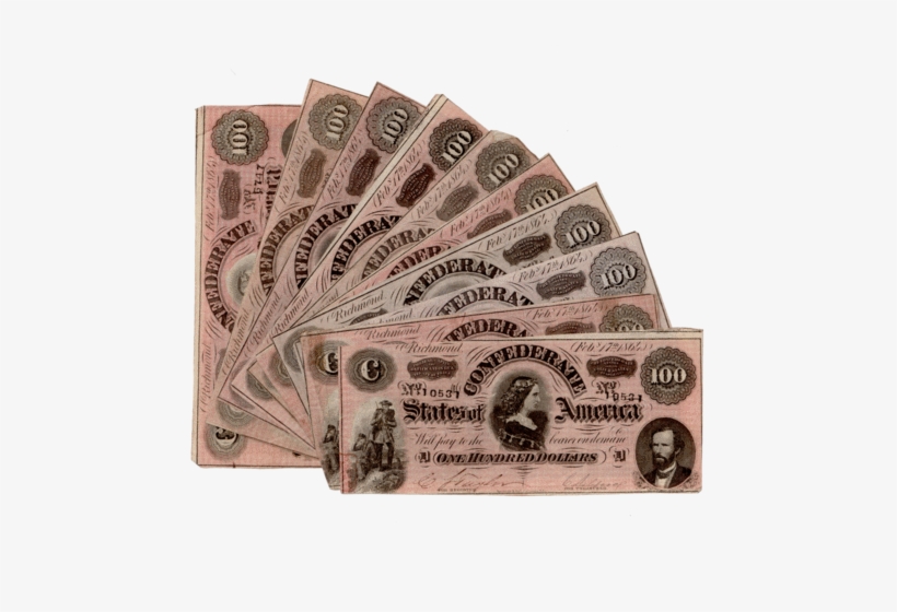 T-65 1864 "lucy Pickens" $100 Confederate States Of - Confederate States Of America Money, transparent png download