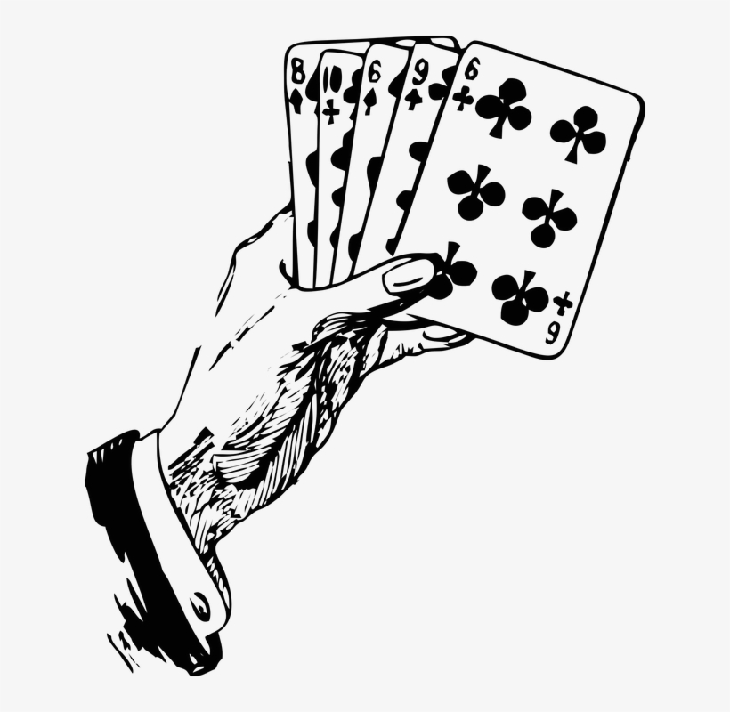 Picture Black And White Library Magic Card Frames Illustrations - Hand Of Cards Png, transparent png download