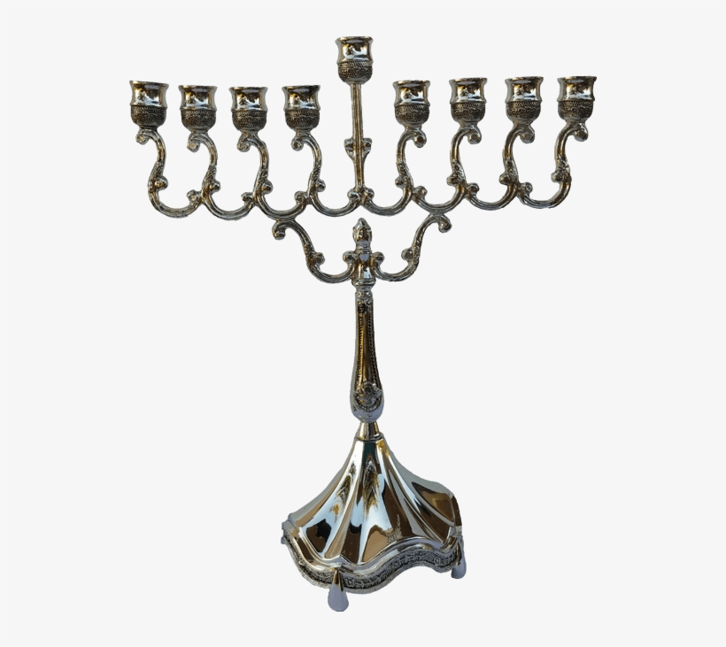 Hanukkah Menorah, Silver Plated, In A Traditional Design - Ben And Jonah Lamp Lighters Ultimate Judaica Menorah, transparent png download