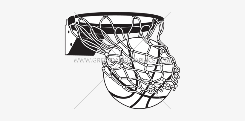 Banner Stock Flaming With Net Production Ready Artwork - Basketball In Net .png, transparent png download