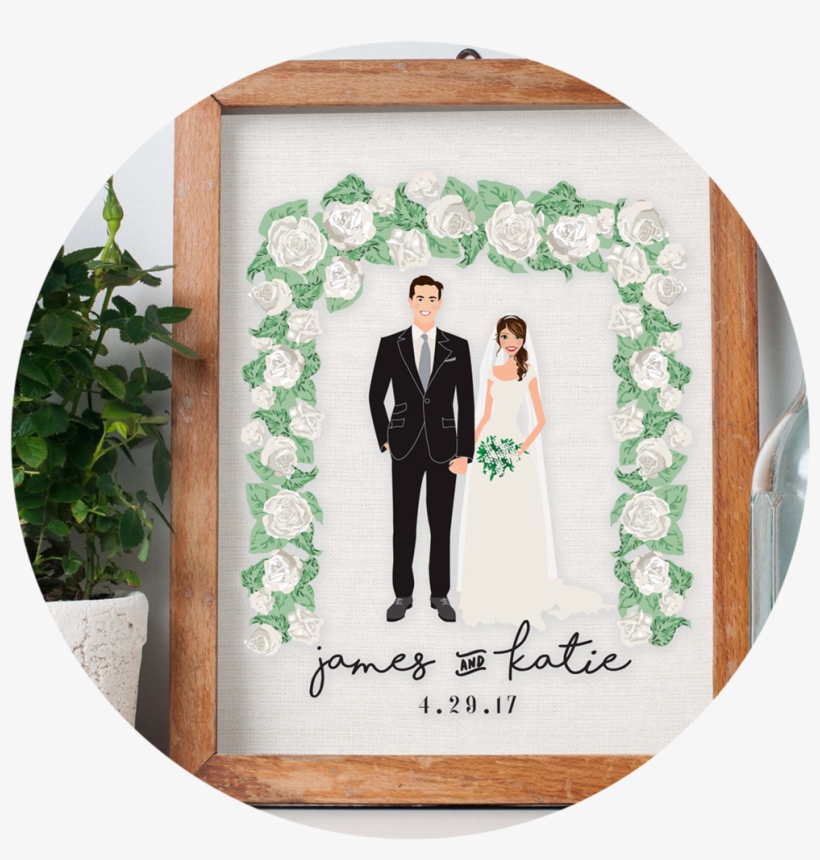 Wedding Portrait - Personalised 'bicycle Made For Two' Print, transparent png download