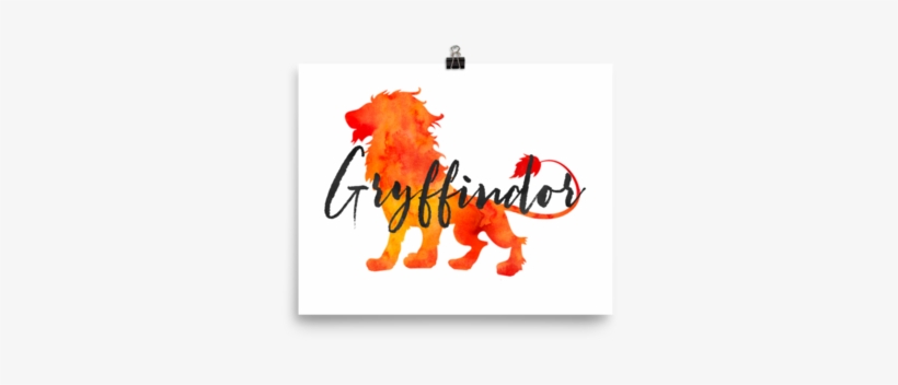 Gryffindor Hogwarts House Pride Art Print - Hogwarts Houses Art, transparent png download
