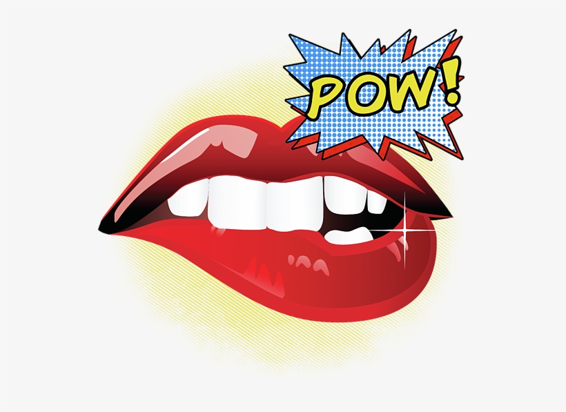 Click And Drag To Re-position The Image, If Desired - Pow Pop Art Lips, transparent png download