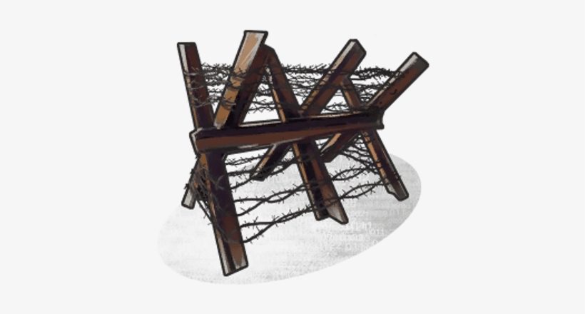 Barbed Wire On Metal Barricade - Rust Barricade, transparent png download