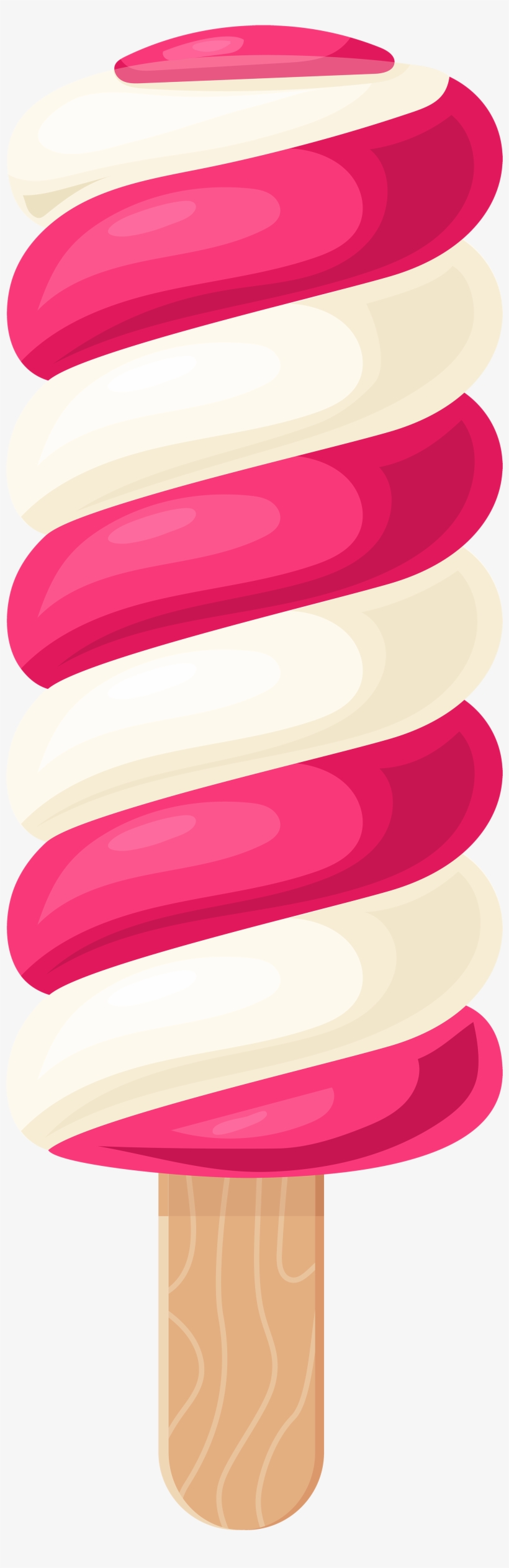 White Pink Ice Cream Stick Png Clip Art - Ice Cream Stick Clipart, transparent png download