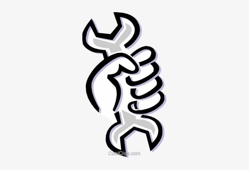 Hand Holding Wrench Royalty Free Vector Clip Art Illustration - Mao Segurando Ferramenta Png, transparent png download