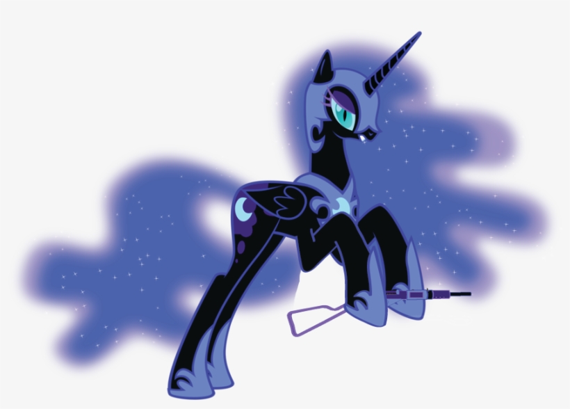 Niightmare Moon With Sten Gun - My Little Pony Nightmare Moon Vector, transparent png download