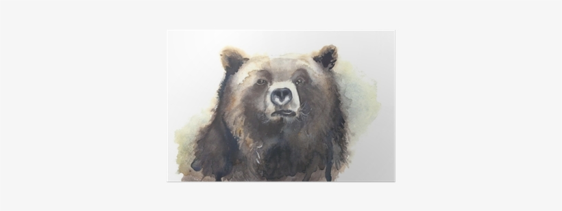 Bear Head Watercolor Painting Illustration Isolated - Watercolor Painting, transparent png download