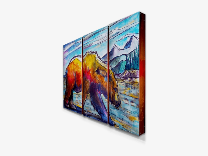 Grizzly Bear2 A7bx 1865griz Ea - Bear Metal Wall Art - Set Of 3, transparent png download