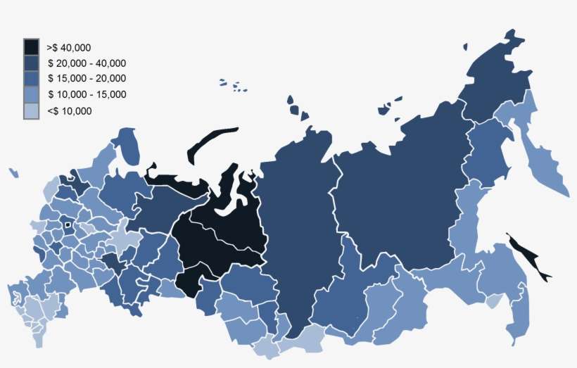 Regional Gdp Per Capita Map Of Russia, transparent png download