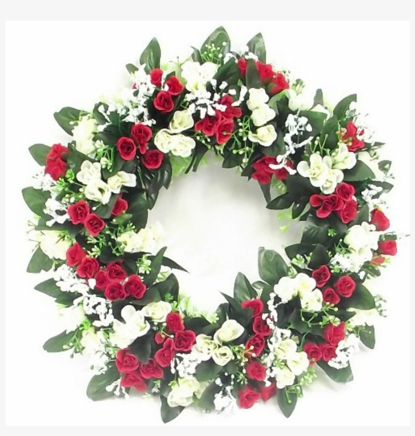 Rosebud And Gypsophilia Wreath Style Arrangement 42cm, transparent png download