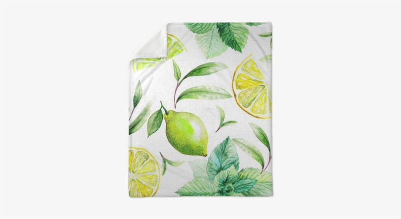Nice Handmade Pattern Of Tea Leafs And Citrus Fruits - Citrus, transparent png download