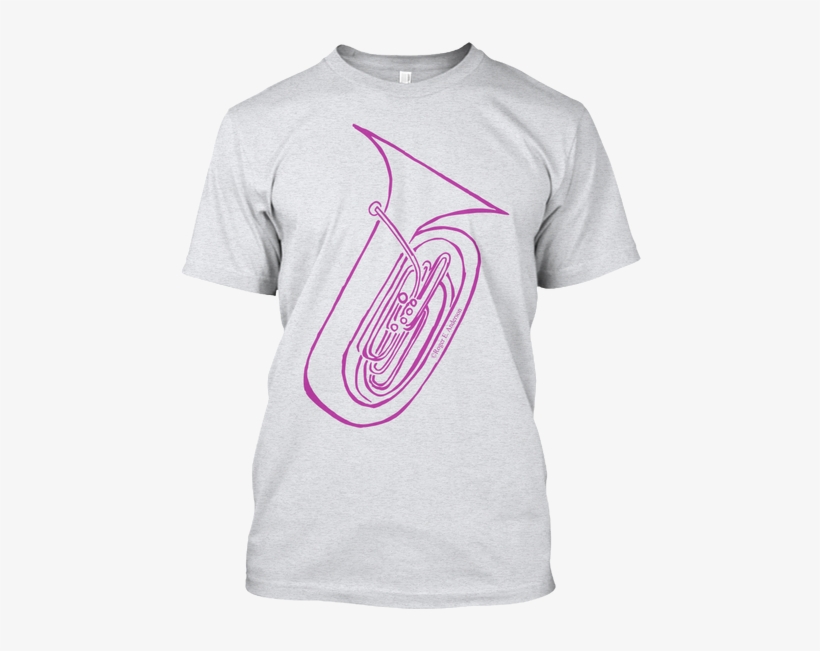 Tuba In Pink Ash T-shirt Front - T Shirt Writing Design, transparent png download