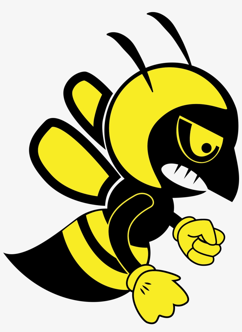 Bee Clipart Hornet - Bee Fighting Clipart, transparent png download