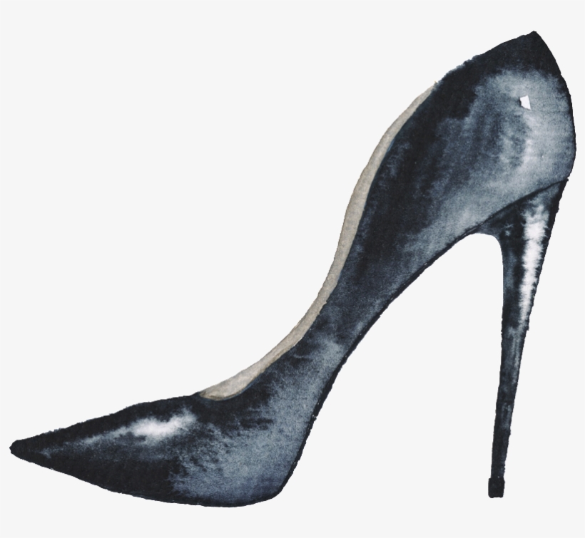 Hand Painted Black High Heels Fashion Paris Cartoon - Fashion, transparent png download