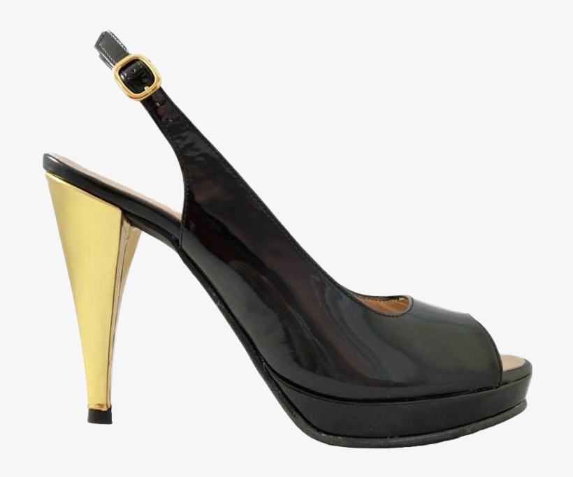 Gold Heel Png - Peep-toe Shoe, transparent png download