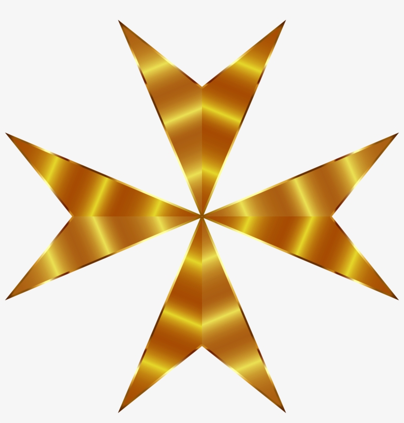 Stars Clipart Golden - Maltese Cross Black Png, transparent png download