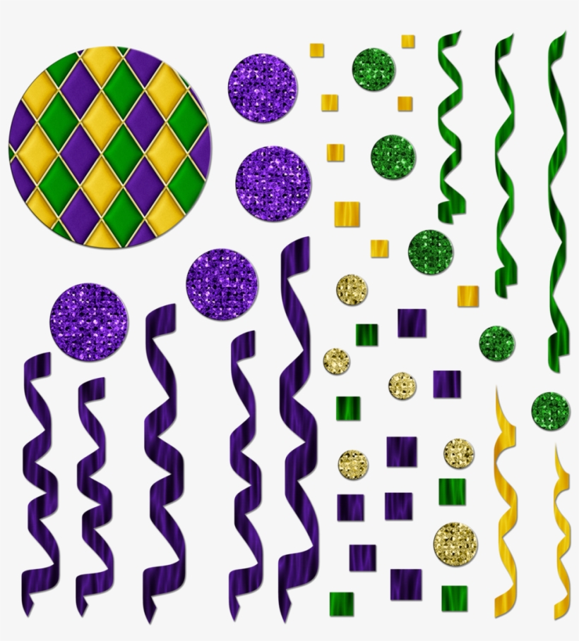 Free Mardi Gras Themed Streamers/confetti Graphics - Mardi Gras Png, transparent png download